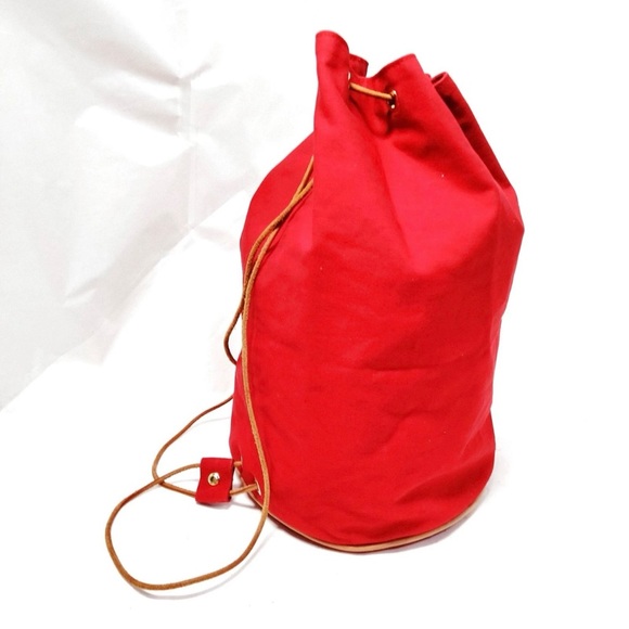 Hermes Red Backpack Canvas  Bag Large Preowned main image 4